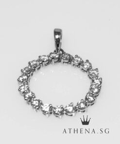 Alternative view of 18K WG ROUND DESIGN DIAMOND PENDANT D19-1.00CTS 2.21G (DIAMETER 2CM)