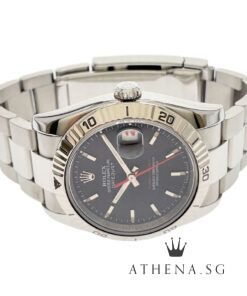 Alternative view of ROLEX MENS OYSTER PERPETUAL DATEJUST TURN-O-GRAPH "D" SERIES "BLACK INDEX DIAL" (WATCH ONLY) 116264