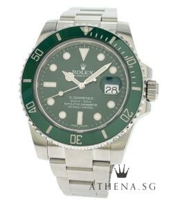 ROLEX OYSTER PERPETUAL DATE SUBMARINER CERAMIC "AN" SERIES "GREEN HULK" WITH BOX & CERT DATED (02/2015) 116610LV