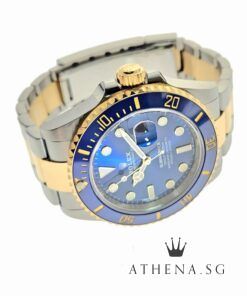 Alternative view of LIKE NEW!! ROLEX YELLOW ROLESOR OYSTER PERPETUAL BLUE SUBMARINER DATE 41 "AN" SERIES "BLUE DIAL" WITH BOX & CERT DATED 04/2021 (STILL UNDER AGENT WARRANTY) 126613LB