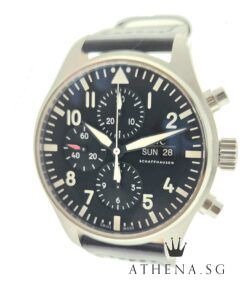 UNPOLISHED!! IWC PILOT WATCH CHRONOGRAPH 43MM WITH BOX & CERT DATED (10/2016) IW377709