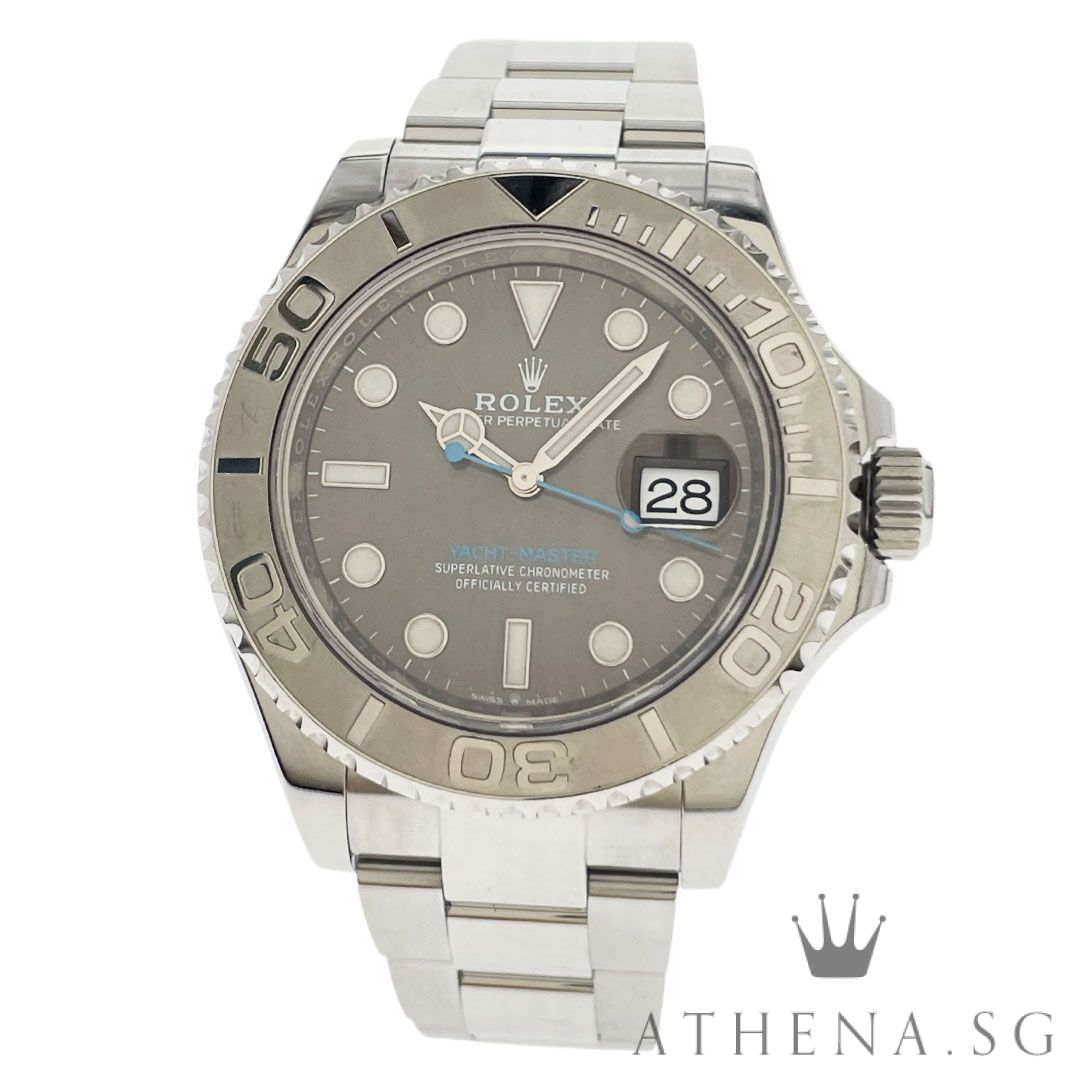 UNWORN!! ROLEX ROLESIUM OYSTER PERPETUAL DATE YACHT MASTER 40 "AN" SERIES "RHODIUM SLATE DIAL" WITH BOX & CERT DATED (06/2025) (UNDER AGENT WARRANTY) 126622