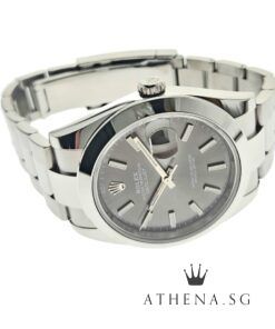 Alternative view of LIKE NEW!! ROLEX MENS OYSTER PERPETUAL DATEJUST 41 "AN" SERIES "SLATE INDEX DIAL" WITH BOX & CERT DATED (07/2023) (STILL UNDER AGENT WARRANTY) 126300