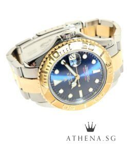 Alternative view of ROLEX YELLOW ROLESOR YACHT-MASTER "K" SERIES 35MM "BLUE DIAL" WITH CERT DATED 2003 168623