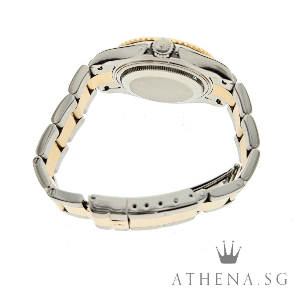 ROLEX YELLOW ROLESOR YACHT-MASTER "K" SERIES 35MM "BLUE DIAL" WITH CERT DATED 2003 168623 - Image 3