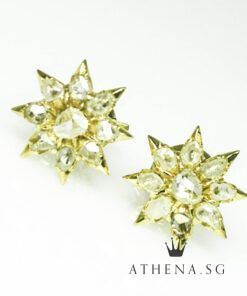 20K YG ANTIQUE DESIGN INTAN EARSTUD 3.59G