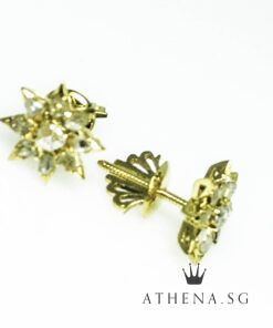 Alternative view of 20K YG ANTIQUE DESIGN INTAN EARSTUD 3.59G