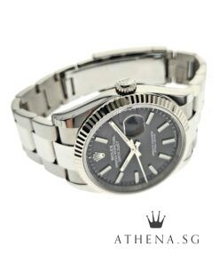 Alternative view of LIKE NEW!! ROLEX MENS SIZE OYSTER PERPETUAL DATEJUST 36 "AN" SERIES "BRIGHT BLACK DIAL" WITH BOX & CERT DATED (05/2022) (STILL UNDER AGENT WARRANTY)[UNPOLISHED] 126234