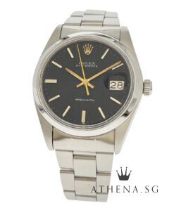 ROLEX VINTAGE OYSTERDATE PRECISION "BLACK INDEX DIAL" WITH AFTERMARKET BRACELET 6694 (WATCH ONLY)