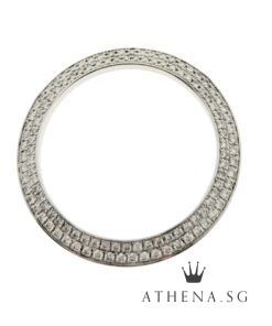 18K WHITE GOLD DOUBLE ROW DIAMOND BEZEL FOR ROLEX DAYTONA 9.92G 40MM