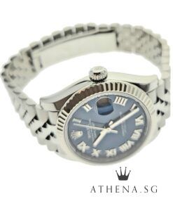 Alternative view of UNWORN!! ROLEX MID SIZE OYSTER PERPETUAL DATEJUST 31 "AN" SERIES "BLUE ROMAN DIAL" WITH BOX & CERT DATED 05/2025 (STILL UNDER AGENT WARRANTY) 278274