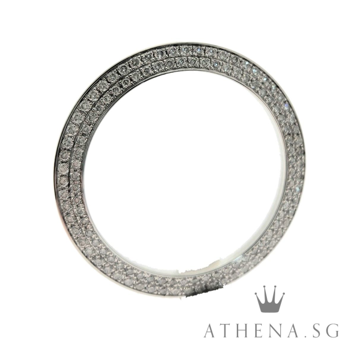 18K WHITE GOLD DOUBLE ROW DIAMOND BEZEL FOR ROLEX DAYTONA 9.92G 40MM - Image 2