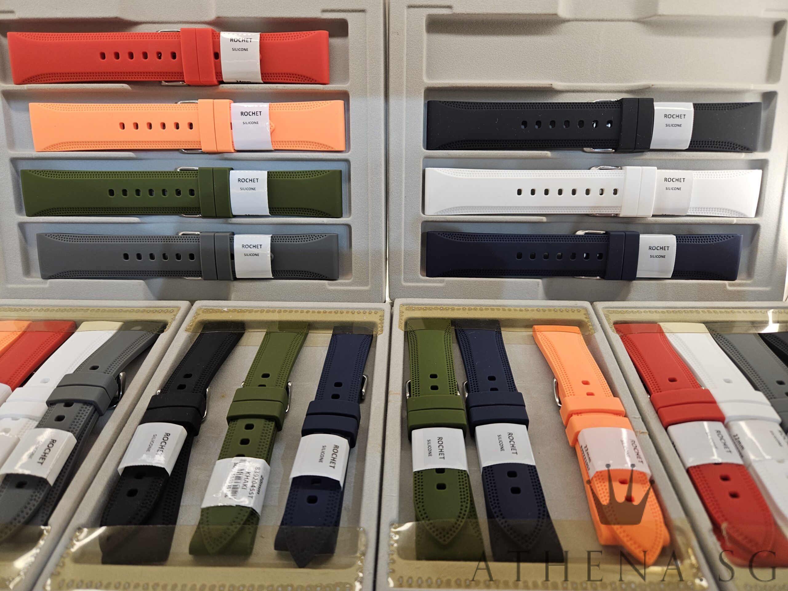 ZRC ROCHET RUBBER STRAPS (RED/NAVY BLUE/OLIVE GREEN/ORANGE/BLACK/GREY/WHITE)