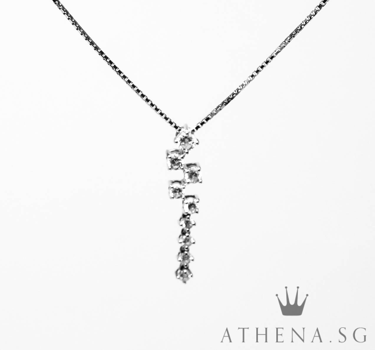 18K WG DIAMOND PENDANT D9-0.65CTS 1.24G - Image 2