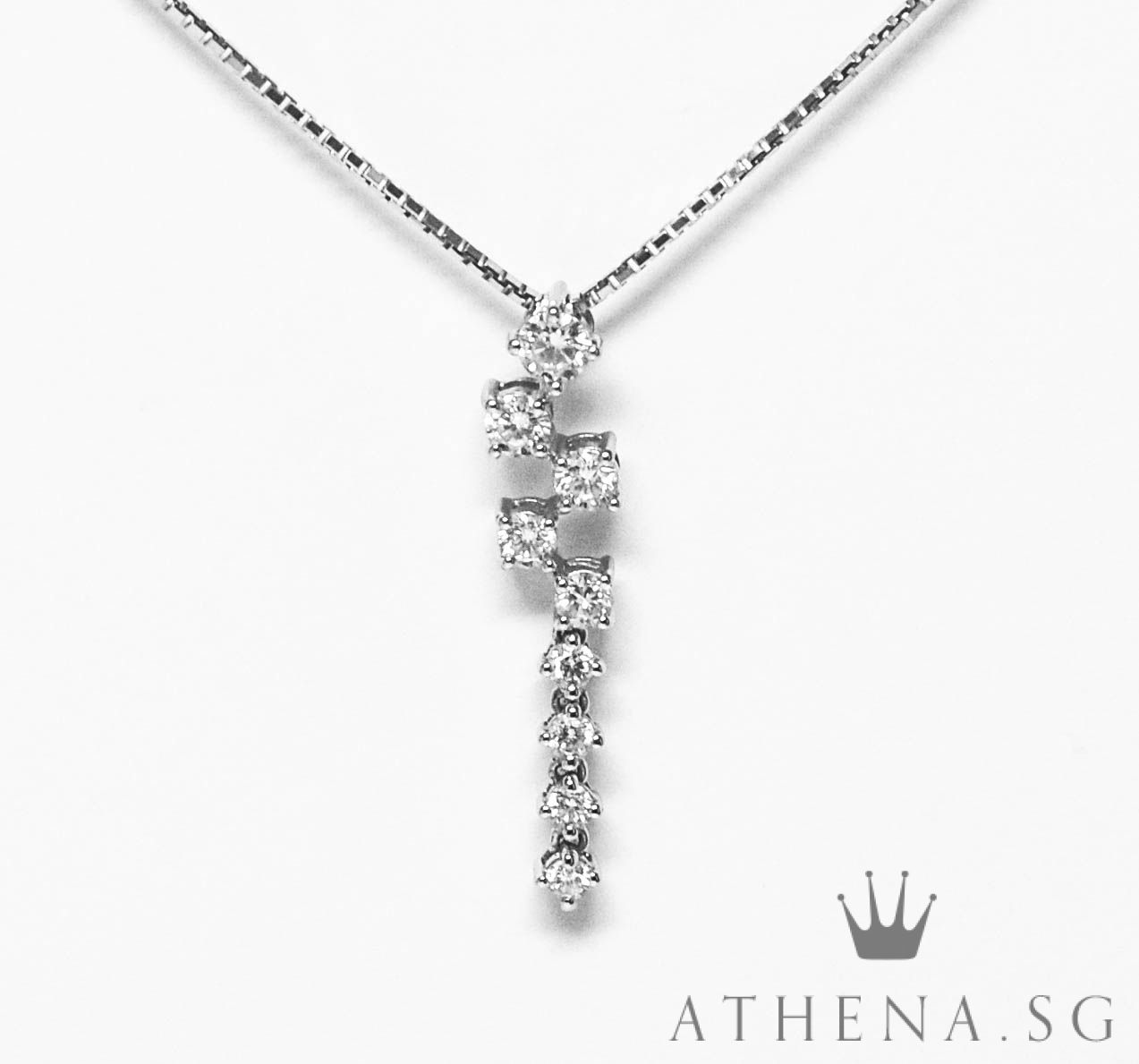 18K WG DIAMOND PENDANT D9-0.65CTS 1.24G - Image 3