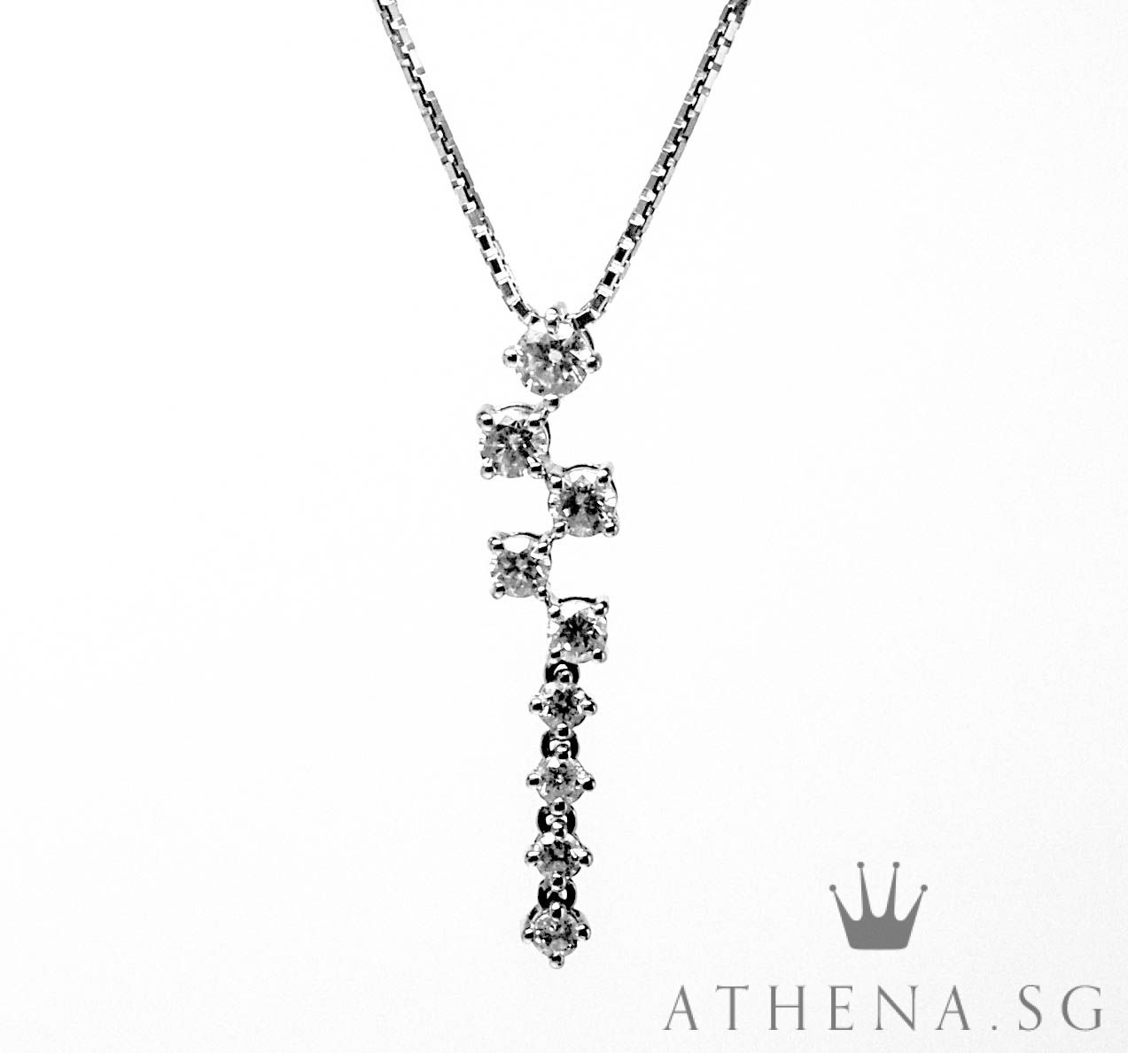 18K WG DIAMOND PENDANT D9-0.65CTS 1.24G - Image 4