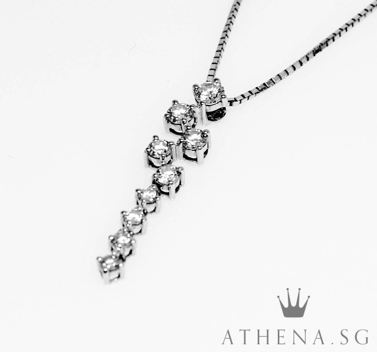 18K WG DIAMOND PENDANT D9-0.65CTS 1.24G - Image 5