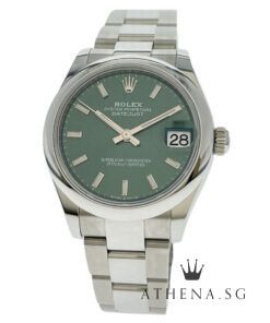 UNWORN!! ROLEX MID-SIZE OYSTER PERPETUAL DATEJUST 31 "AN" SERIES "MINT GREEN DIAL" WITH BOX & CERT DATED 05/2025 (STILLL UNDER AGENT WARRANTY) 278240