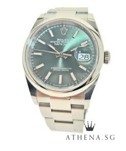 UNWORN!! ROLEX MENS OYSTER PERPETUAL DATEJUST 36 "AN" SERIES "MINT GREEN INDEX DIAL" WITH BOX & CERT DATED 11/2025 (UNDER AGENT WARRANTY) 126200