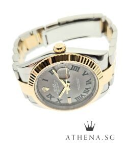 Alternative view of LIKE NEW!! ROLEX YELLOW ROLESOR MENS OYSTER PERPETUAL DATEJUST 41MM "AN" SERIES "WIMBLEDON SLATE ROMAN DIAL" WITH BOX & CERT DATED 10/2022 (STILL UNDER AGENT WARRANTY) 126333