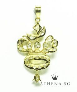 18K YG ANTIQUE DESIGN INTAN PENDANT 3.57G