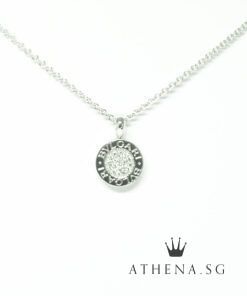 Alternative view of 18K WG BVLGARI PAVE DIAMOND PENDANT NECKLACE 11.23G (BOX & CERT)
