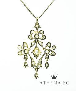 Alternative view of 18K YG ANTIQUE DESIGN INTAN PENDANT 6.33G