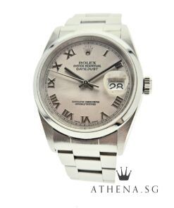 ROLEX OYSTER PERPETUAL DATEJUST 36 "K" SERIES "SILVER ROMAN DIAL" WITH CERT DATED 02/2004 16200