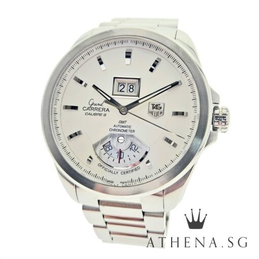TAG HEUER GRAND CARRERA CALIBRE 8 GMT AUTOMATIC 42.5MM "SILVER DIAL" (WATCH ONLY) WAV5112