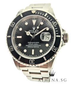 ROLEX OYSTER PERPETUAL SUBMARINER DATE "T" SERIES "BLACK TRITIUM DIAL" WITH BOX & CERT DATED 1997 16610