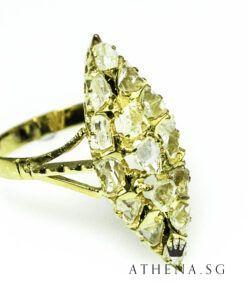 18K YG ANTIQUE DESIGN INTAN RING 2.86G (SIZE 12)