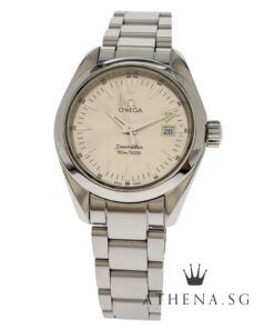 OMEGA LADIES SEAMASTER AQUA TERRA 29MM "SILVER DIAL" QUARTZ WATCH WITH CERT DATED (06/2007) REF 25773000