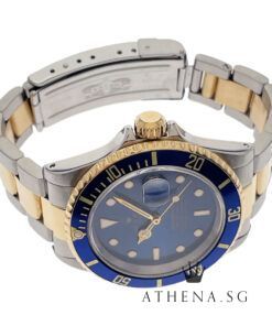 Alternative view of ROLEX 18K HALF YELLOW GOLD ROLESOR OYSTER PERPETUAL SUBMARINER DATE "T" SERIES "BLUE SWISS-T DIAL" (WATCH ONLY) 16613