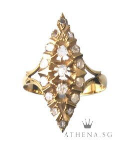 Alternative view of 18K Y/G ANTIQUE DESIGN INTAN RING 2.51G (SIZE 12.5)