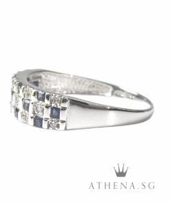Alternative view of 18K WG BLUE SAPPHIRE RING WITH DIAMOND D14-0.14CTS 2.79G (SIZE 20.5)