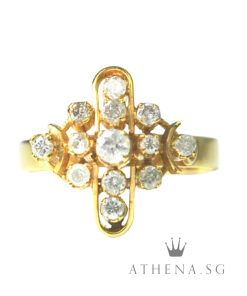 Alternative view of 18K YG ANTIQUE DESIGN DIAMOND RING D13-0.40CTS 2.58G (SIZE 12) [NETT $488.00]