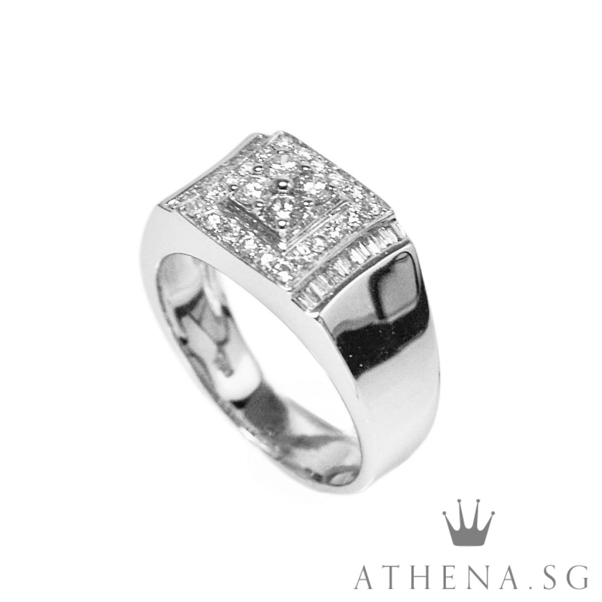 18K WG MEN DIAMOND RING D24-0.49CTS TD20-0.15CTS 6.76G (SIZE 17.5) - Image 2