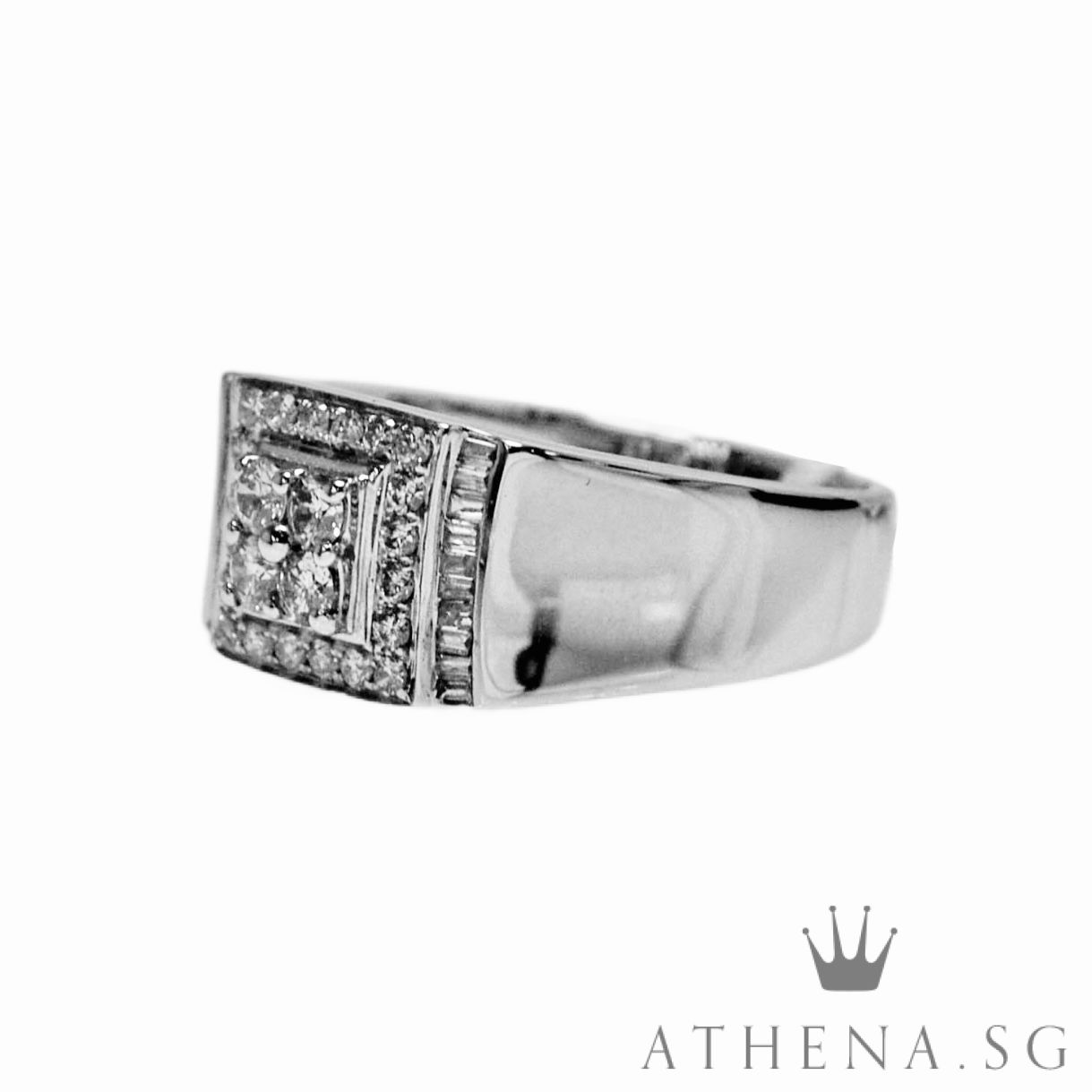 18K WG MEN DIAMOND RING D24-0.49CTS TD20-0.15CTS 6.76G (SIZE 17.5) - Image 4