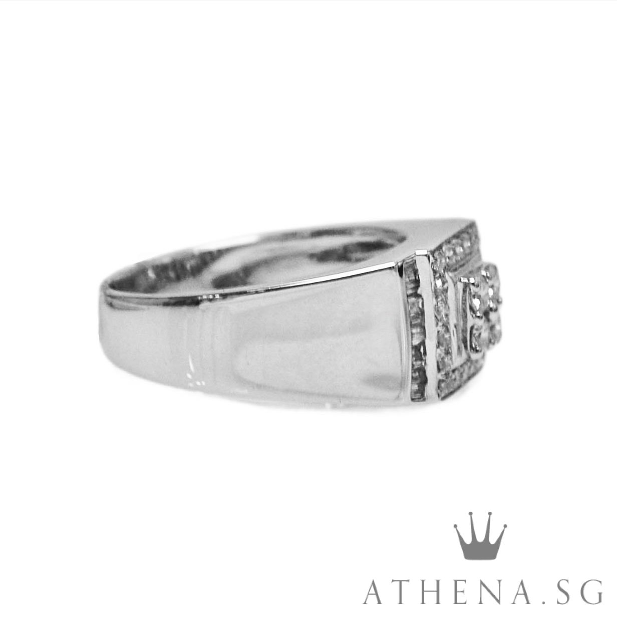 18K WG MEN DIAMOND RING D24-0.49CTS TD20-0.15CTS 6.76G (SIZE 17.5) - Image 5