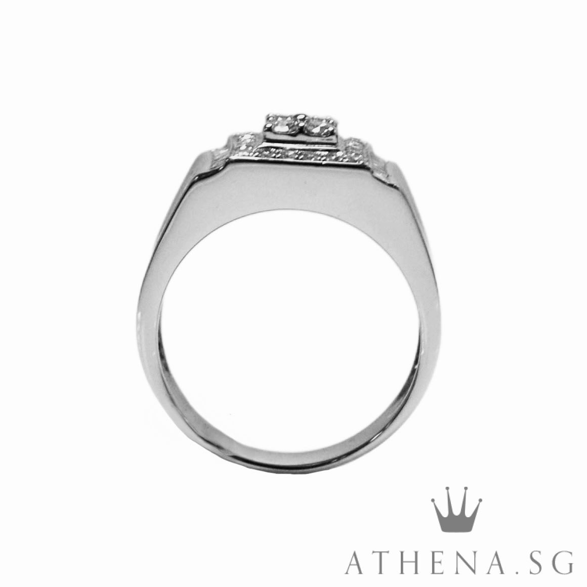 18K WG MEN DIAMOND RING D24-0.49CTS TD20-0.15CTS 6.76G (SIZE 17.5) - Image 6