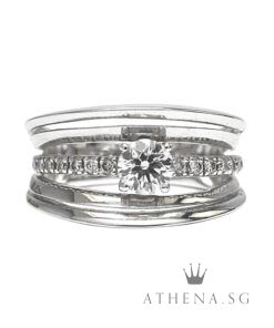 18K W/G DIAMOND RING D1-0.44CTS D16-0.16CTS 7.20G (SIZE 12.5)