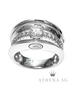 Alternative view of 18K W/G DIAMOND RING D1-0.44CTS D16-0.16CTS 7.20G (SIZE 12.5)