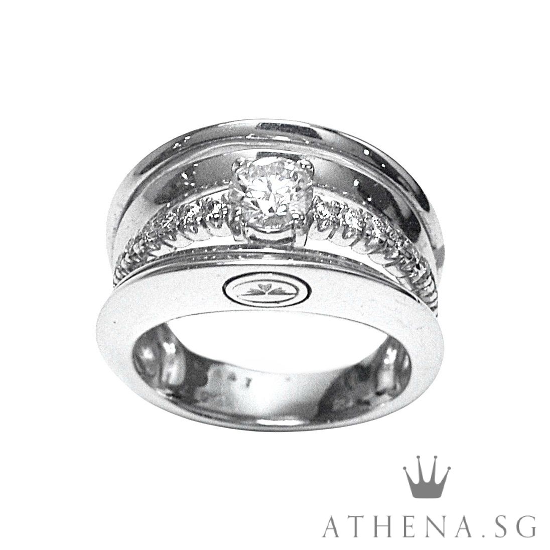18K W/G DIAMOND RING D1-0.44CTS D16-0.16CTS 7.20G (SIZE 12.5) - Image 2
