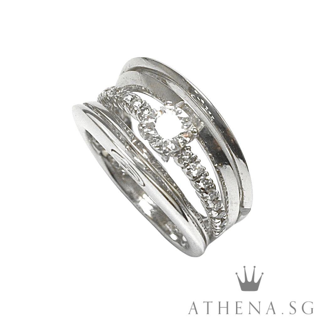 18K W/G DIAMOND RING D1-0.44CTS D16-0.16CTS 7.20G (SIZE 12.5) - Image 6