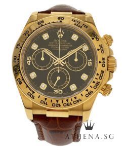 ROLEX 18K YELLOW GOLD ROLEX COSMOGRAPH DAYTONA "AN" SERIES "BLACK DIAMOND DIAL" WITH BOX & CERT DATED (03/2015) 116518