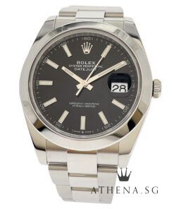 ROLEX MENS OYSTER PERPETUAL DATEJUST 41 "AN" SERIES "BLACK INDEX DIAL" WITH BOX & CERT DATED (10/2022) (STILL UNDER AGENT WARRANTY) 126300