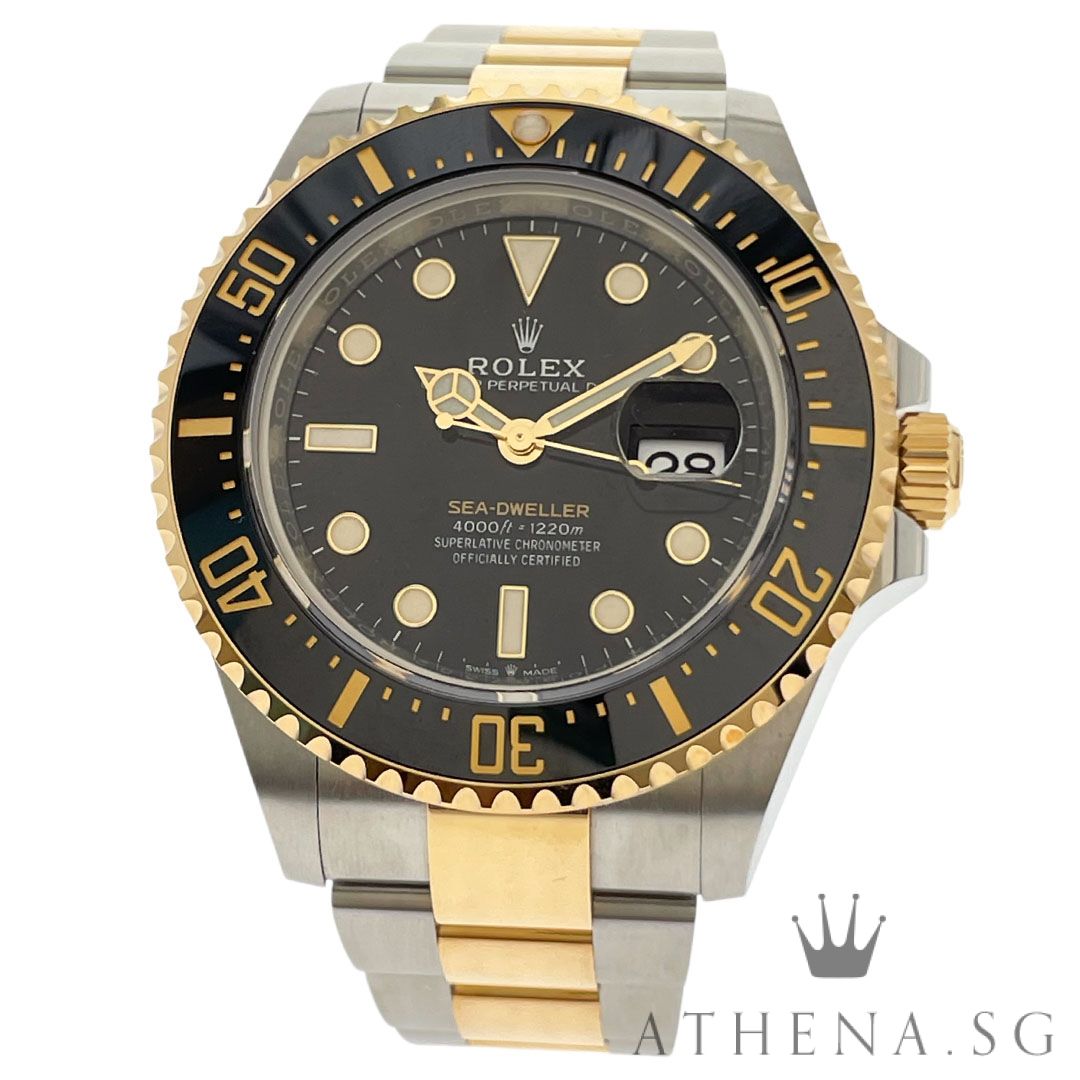ROLEX YELLOW ROLESOR OYSTER PERPETUAL DATE SEA DWELLER 43 "AN" SERIES "BLACK DIAL" WITH BOX & CERT DATED (02/2021) 126603