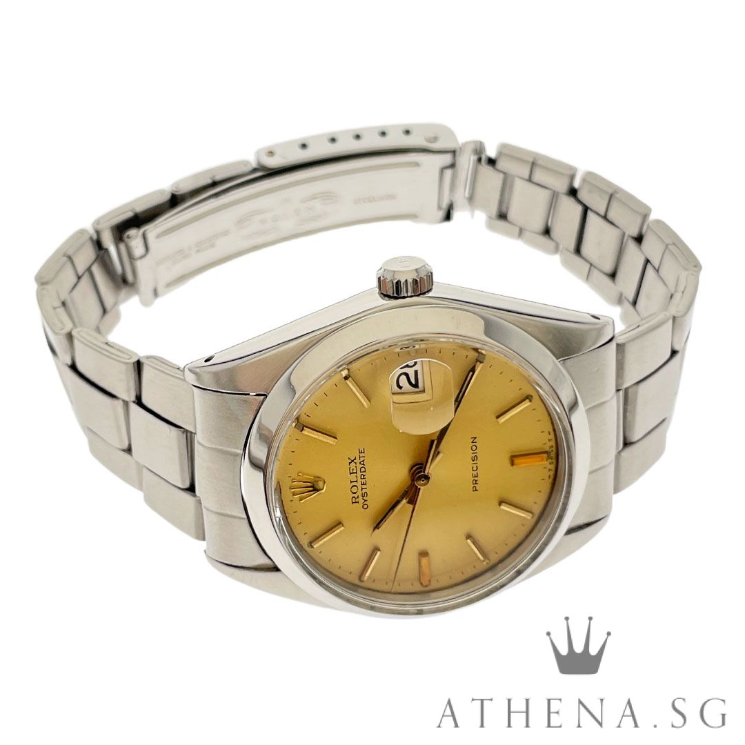COLLECTIBLE!! ROLEX VINTAGE OYSTERDATE PRECISION "2 MILLION" SERIES "CHAMPAGNE INDEX DIAL" (WATCH ONLY) 6694 - Image 2