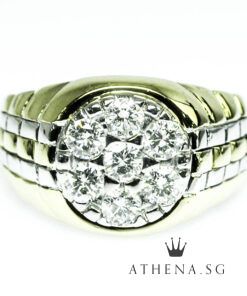 Alternative view of 18K 2 TONE DESIGN DIAMOND RING D7-1.00CTS 6.93G (SIZE 20)