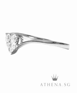 Alternative view of 18K W/G HEART SHAPE DIAMOND RING D6-0.20CTS 1.46G (SIZE 12)